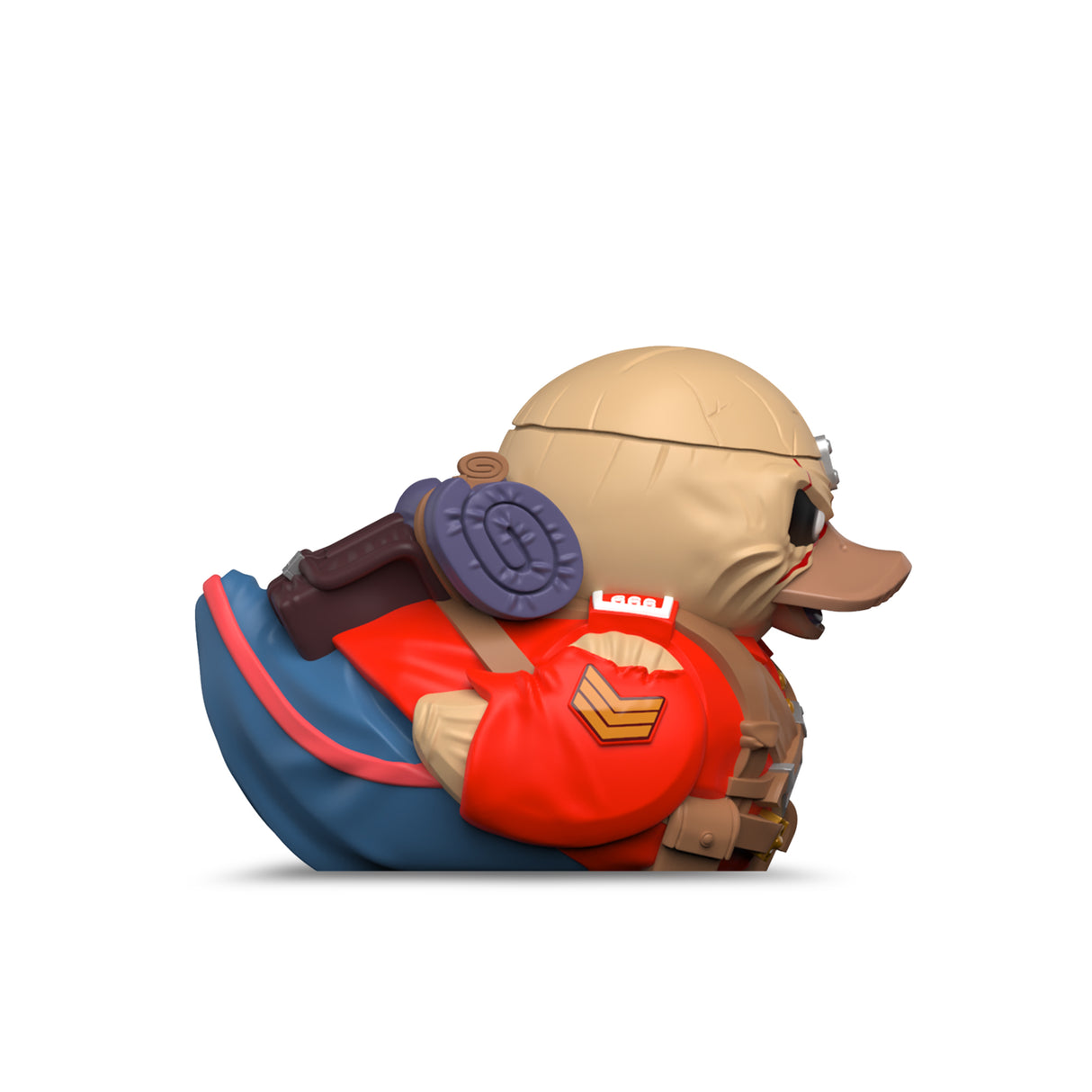 Eddie The Trooper Mini TUBBZ left side view showing rolled bedroll and gear.