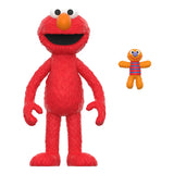 Elmo ReAction figure by Super7 in 3.75-inch scale with Baby David mini figure accessory.