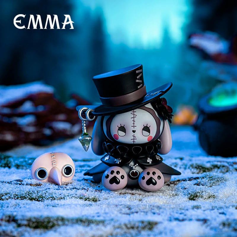 Emma Gothic Doll figure with stitched face and plague mask accessory.