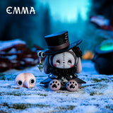 Emma Gothic Doll figure with stitched face and plague mask accessory.