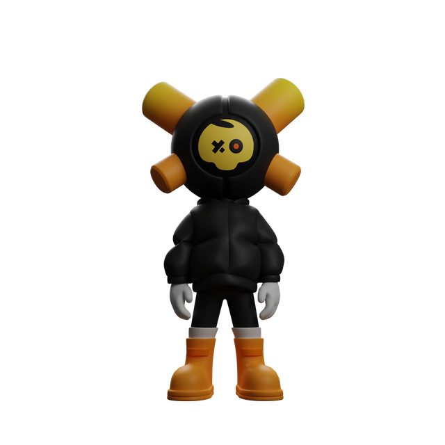 Black Skully - EQSO Initial Series Art Toy by PopTerror