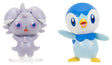 Pokémon Battle Figure Pack featuring Espurr and Piplup figures side by side.