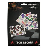 Front packaging of the Five Nights at Freddy's Tech Sticker Pack displaying reusable FNaF decals and character artwork