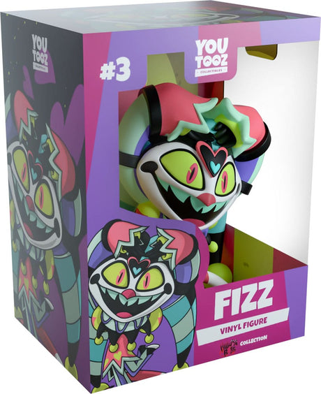 Fizz Youtooz vinyl figure packaging with Helluva Boss branding and display window