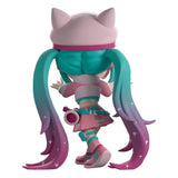 Back view of Fortnite Hatsune Miku vinyl figure showing long gradient twin tails
