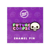 100% soft future corpse enamel pin on purple packaging card