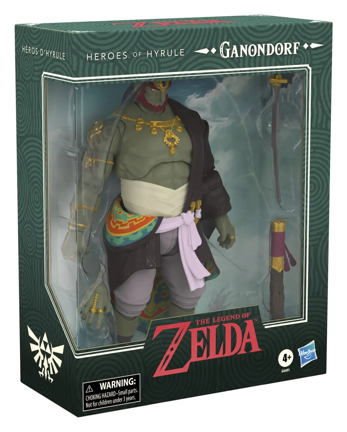 Front angled view of the Ganondorf Heroes of Hyrule collector packaging.