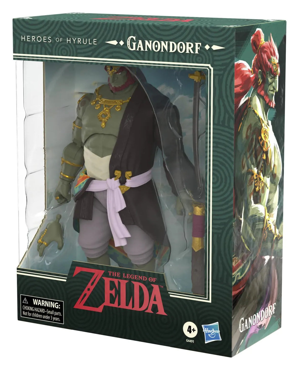 Side view of the Ganondorf Heroes of Hyrule packaging featuring character artwork.