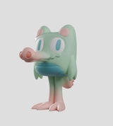 Mint green and pink Gaz gharial designer toy figure