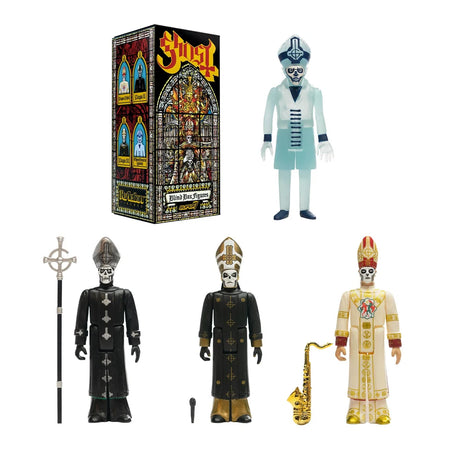 Ghost ReAction Blind Box complete figure lineup with packaging by Super7
