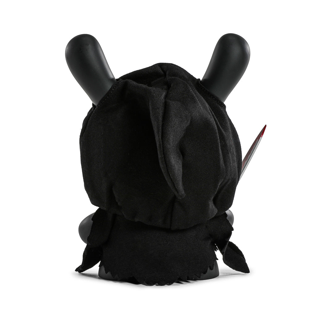 Ghost Face Dunny vinyl figure rear view with black fabric cloak