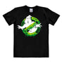 Ghostbusters Slime Logo T-shirt in black featuring dripping green slime on the classic No-Ghost emblem.