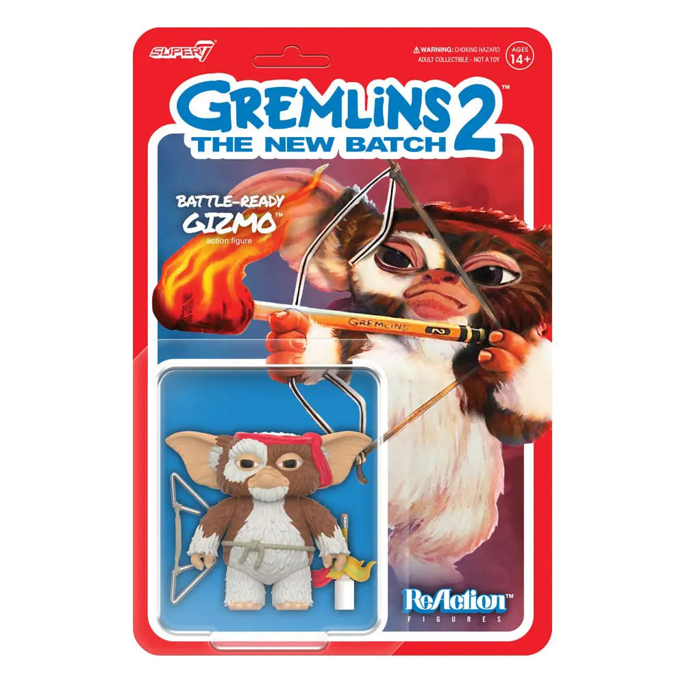 Close-up front view of Battle Ready Gizmo ReAction figure including accessories.