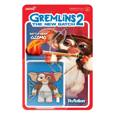 Close-up front view of Battle Ready Gizmo ReAction figure including accessories.