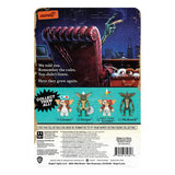 Gremlins ReAction Figure Wave 02 cardback packaging featuring Gizmo, Stripe, Battle Ready Gizmo, and Mohawk.