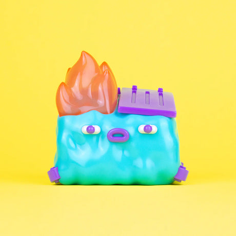 GlanderCo Dumpster Fire Vinyl Figure by 100% Soft front view designer art toy