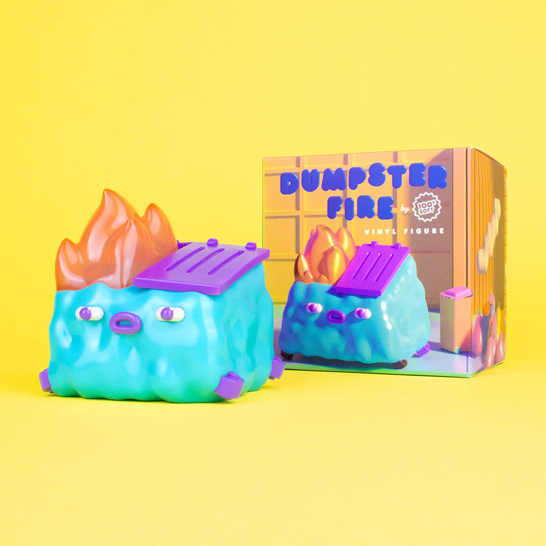 Julian Glander dumpster fire vinyl figure with packaging collectible