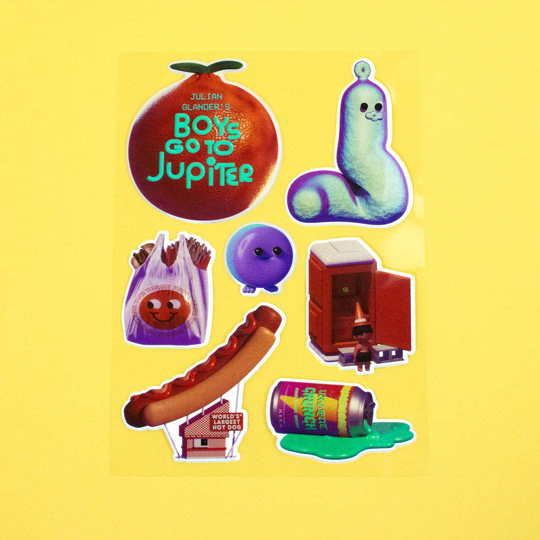 close up of Julian Glander dumpster fire art toy face