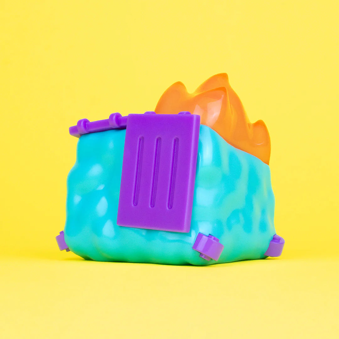 collectible dumpster fire vinyl figure by 100% Soft