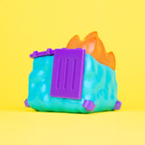 collectible dumpster fire vinyl figure by 100% Soft