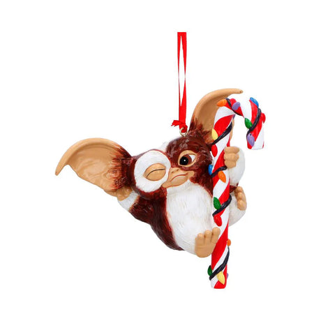Gremlins Gizmo Festive Candy Cane Hanging Ornament front view