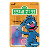 Grover Sesame Street ReAction action figure by Super7 on illustrated blister card packaging