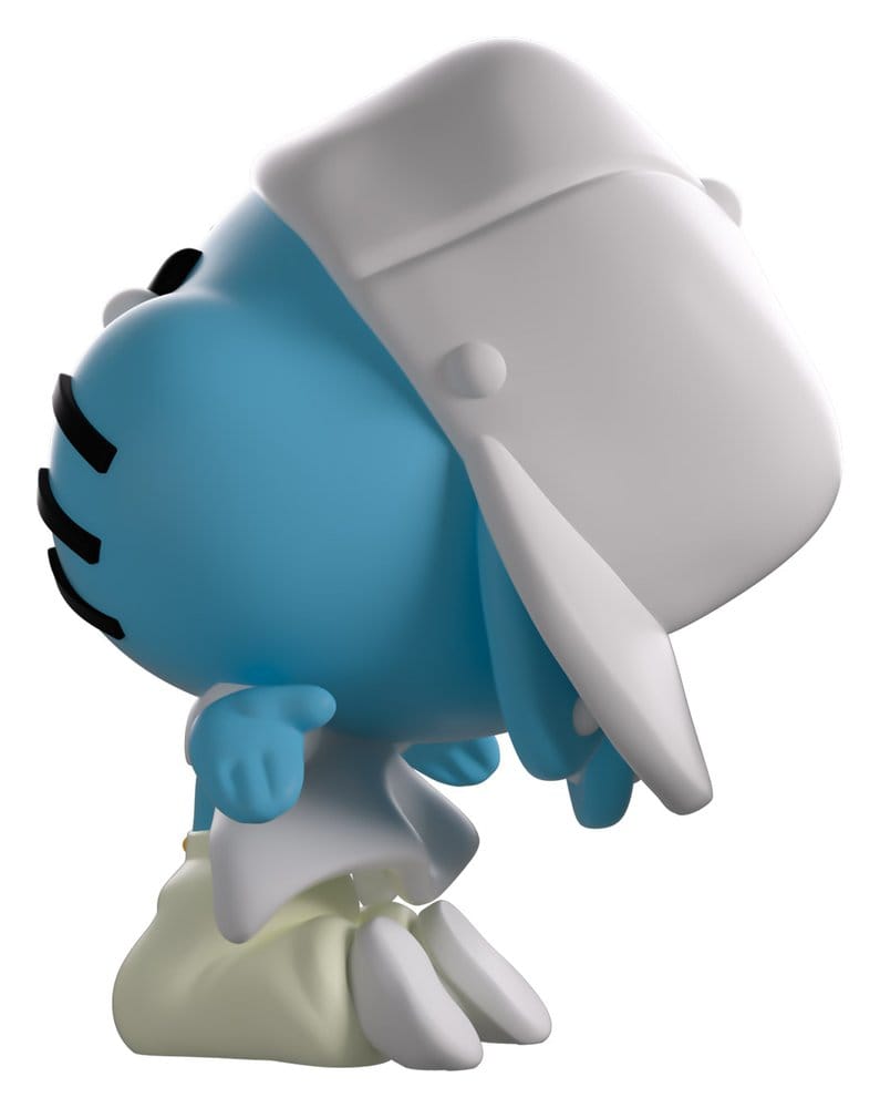 Back view of Gumball Youtooz vinyl figure with cap and baggy pants