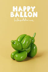 Green balloon dog vinyl figure collectible in glossy finish from Whatshisname Series 1.