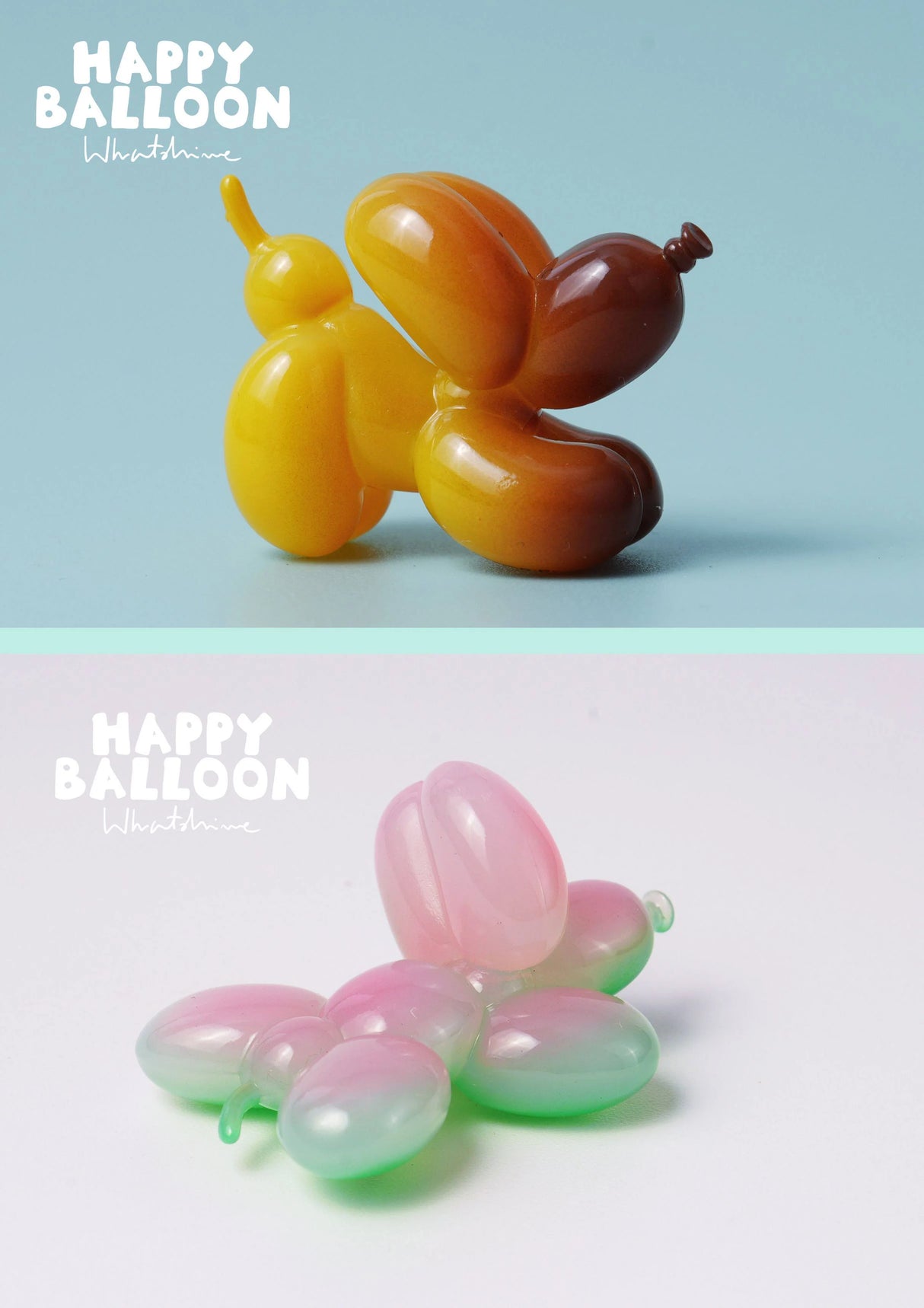 Bright green translucent balloon dog designer figure from the Happy Balloon Dog Series 2 Blind Box