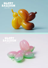 Bright green translucent balloon dog designer figure from the Happy Balloon Dog Series 2 Blind Box
