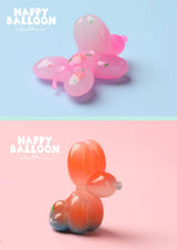 Pink and mint flower-themed balloon dog figure from the Happy Balloon Dog Series 2 Blind Box