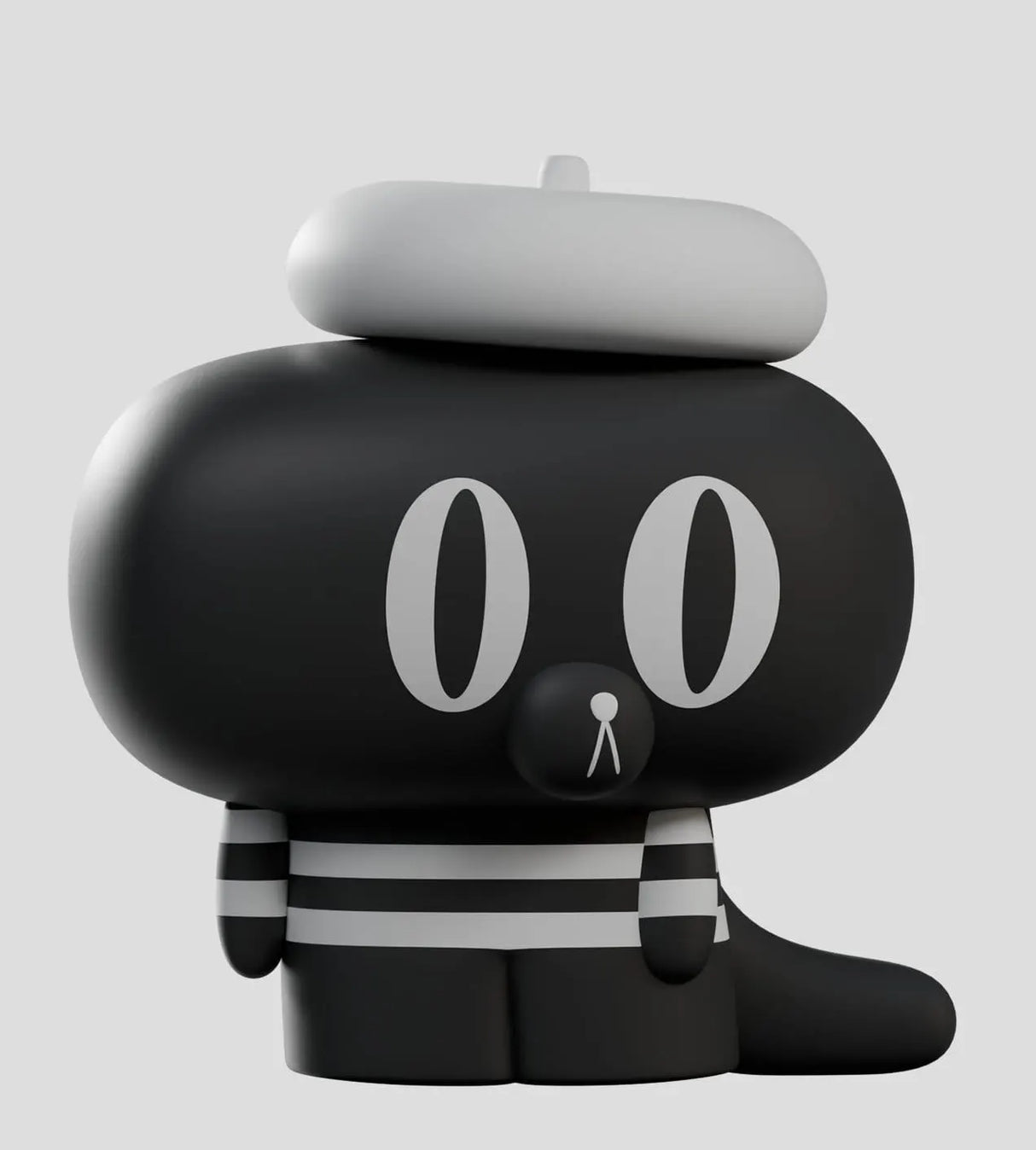 Black Hard Stare Pierre designer figure with white beret
