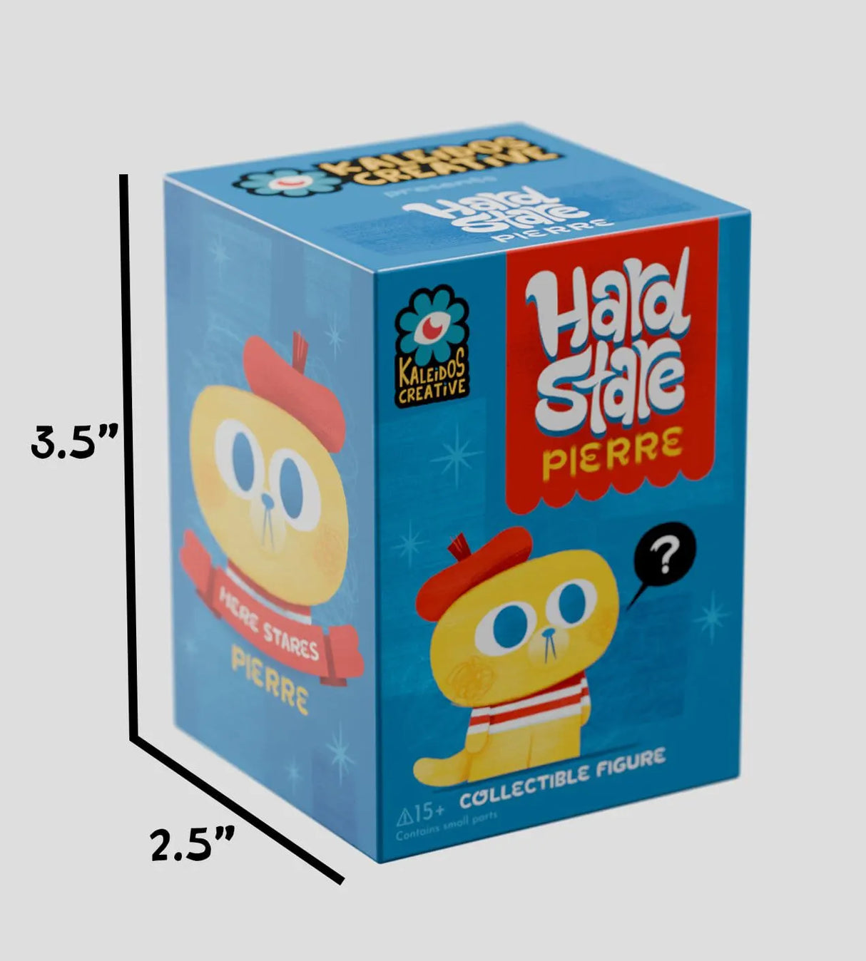 Hard Stare Pierre individual blind box packaging by Kaleidos Creative