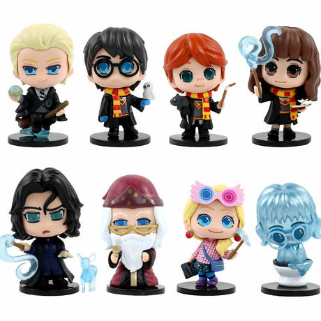 Harry Potter Cosbi mini figures assortment including Harry Potter, Hermione Granger, Ron Weasley, Draco Malfoy and Albus Dumbledore