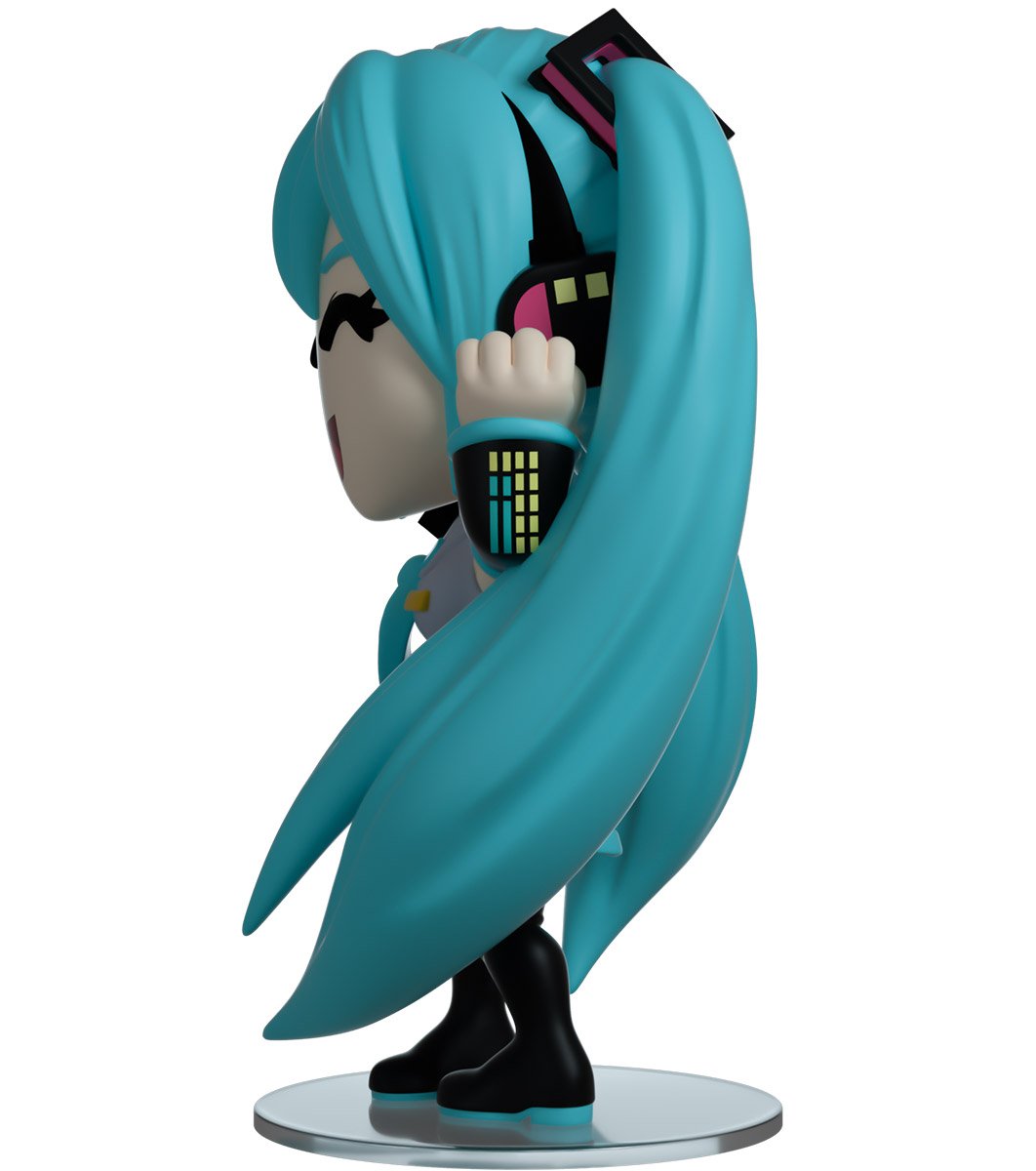 Hatsune Miku Youtooz vinyl figure close-up showing facial expression and anime styling