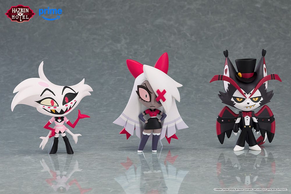 Hazbin Hotel blind box vinyl figures including Angel Dust, Vaggie and Husk