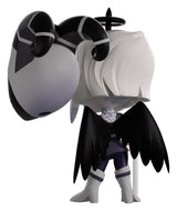 Lute Hazbin Hotel Youtooz vinyl figure back angle with alternate masked head and striped horns.