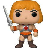 Close-up of Funko Pop! He-Man figure holding his sword aloft in classic pose.
