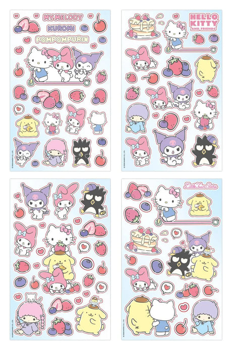 Sanrio Hello Kitty & Friends Everyday Sticker Pack featuring 8 sticker sheets with Hello Kitty, My Melody, Kuromi, Pompompurin, Little Twin Stars and Badtz-Maru designs