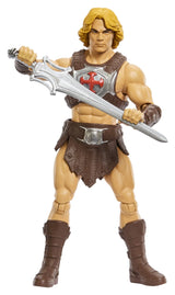 Close-up of He-Man action figure holding the Power Sword from the 2026 movie
