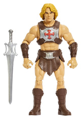 Front view of He-Man Masters of the Universe 2026 movie action figure with Power Sword accessory