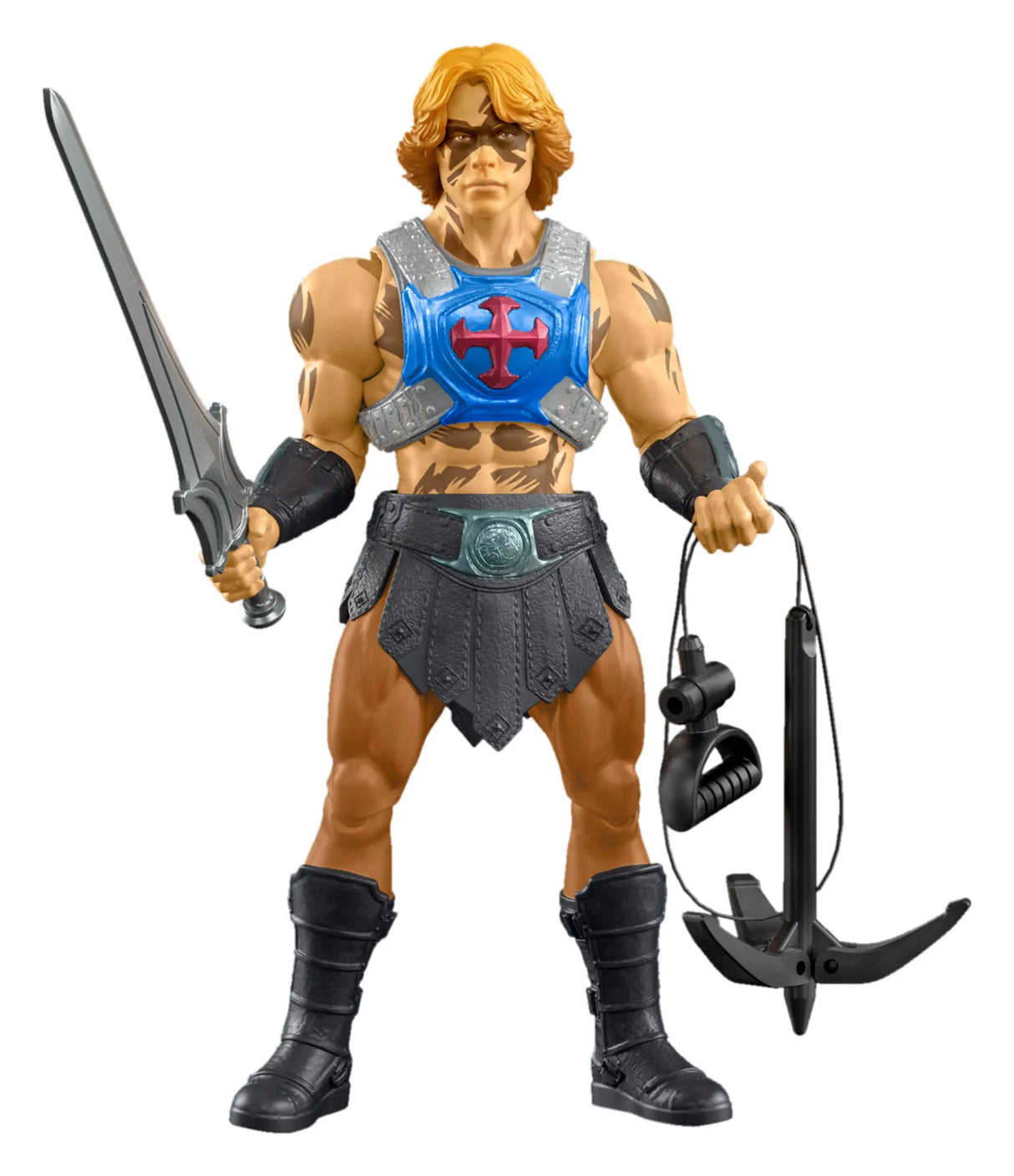 He-Man (Warpaint) Masters of the Universe 2026 Movie action figure with Power Sword and grappling launcher.