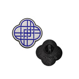 HUNTRIX logo pin front and back view showing secure backing
