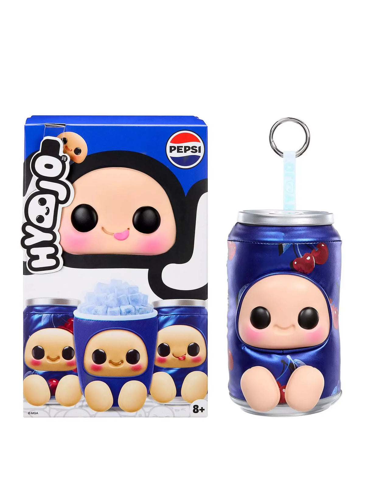 Hyojo x Pepsi Wild Cherry plush keychain with retail packaging