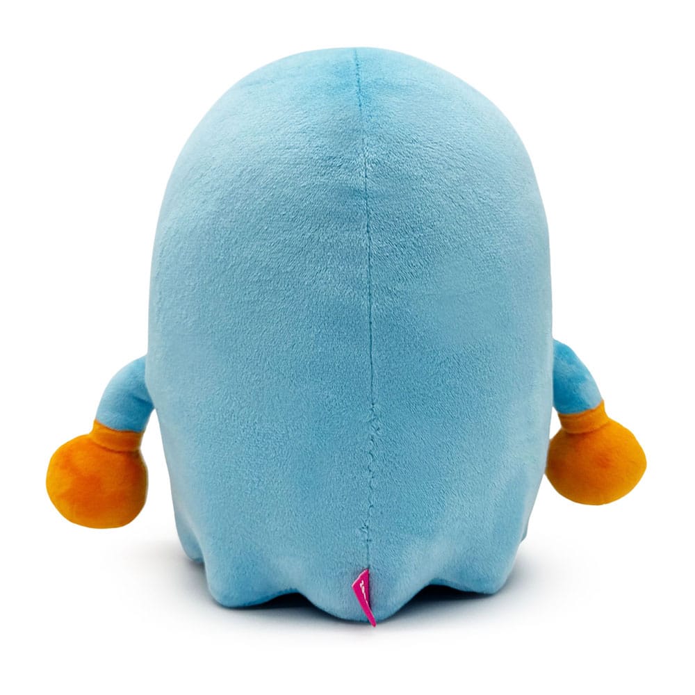 Inky Ghost Pac-Man plush figure back view with smooth blue plush finish