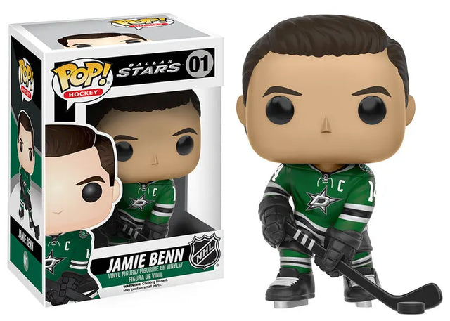 Jamie Benn Funko Pop #01 with Dallas Stars display box.