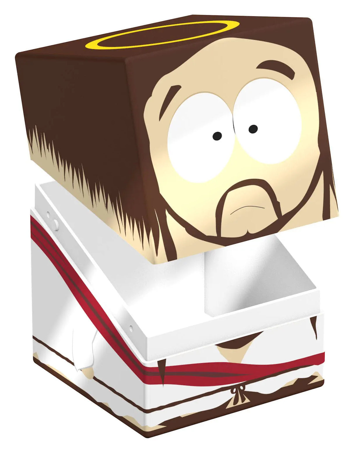 Open Jesus Squaroes South Park SP017 collectible box with inner compartment visible.