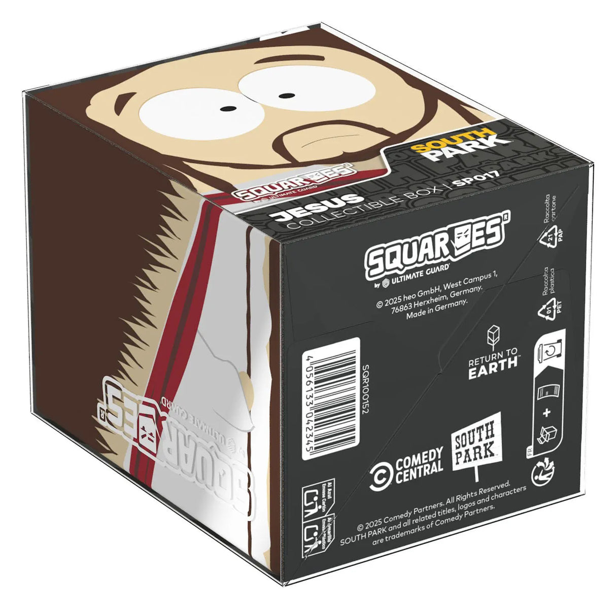 Bottom of Jesus Squaroes South Park SP017 box featuring official logos and barcode.