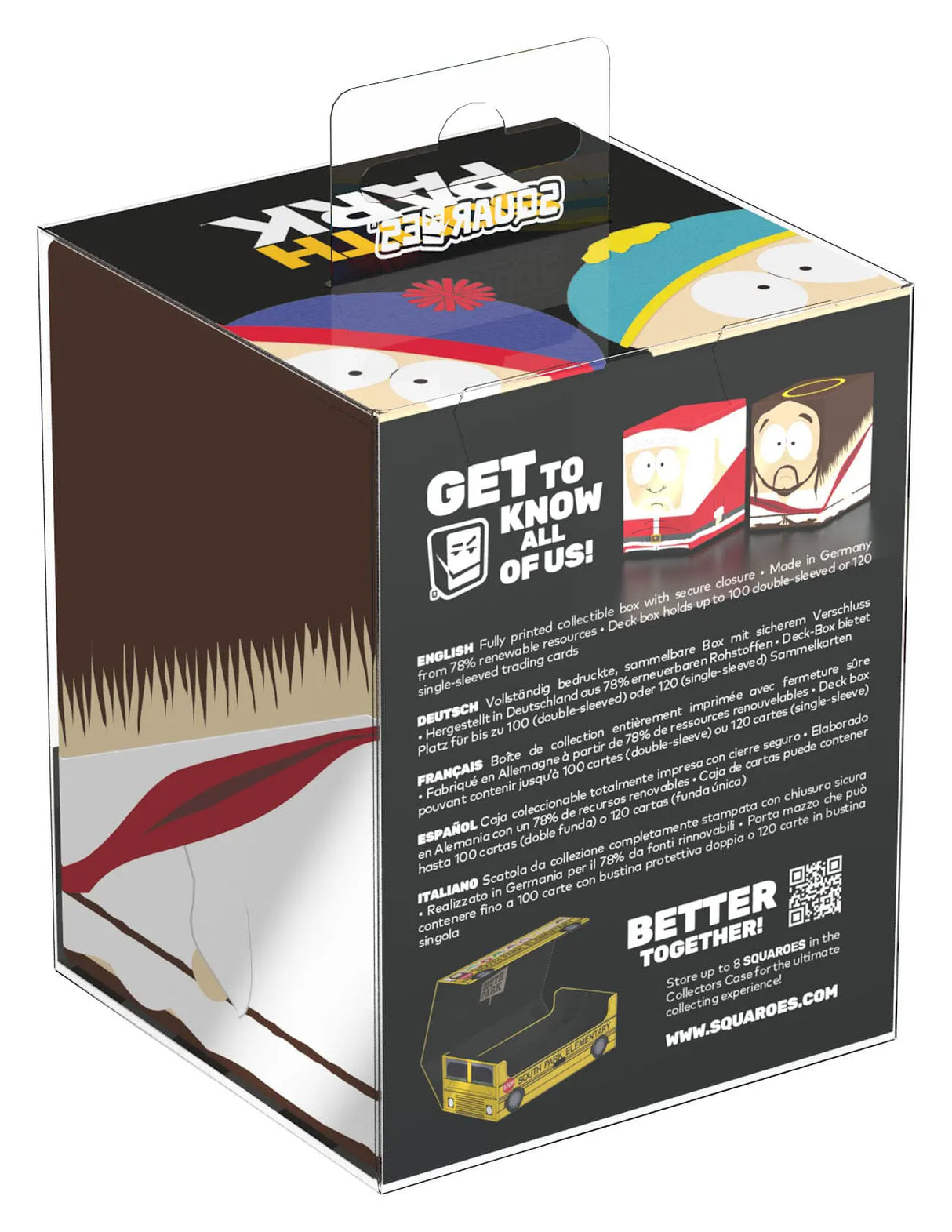 Back view of Jesus Squaroes South Park SP017 box showing multilingual details.