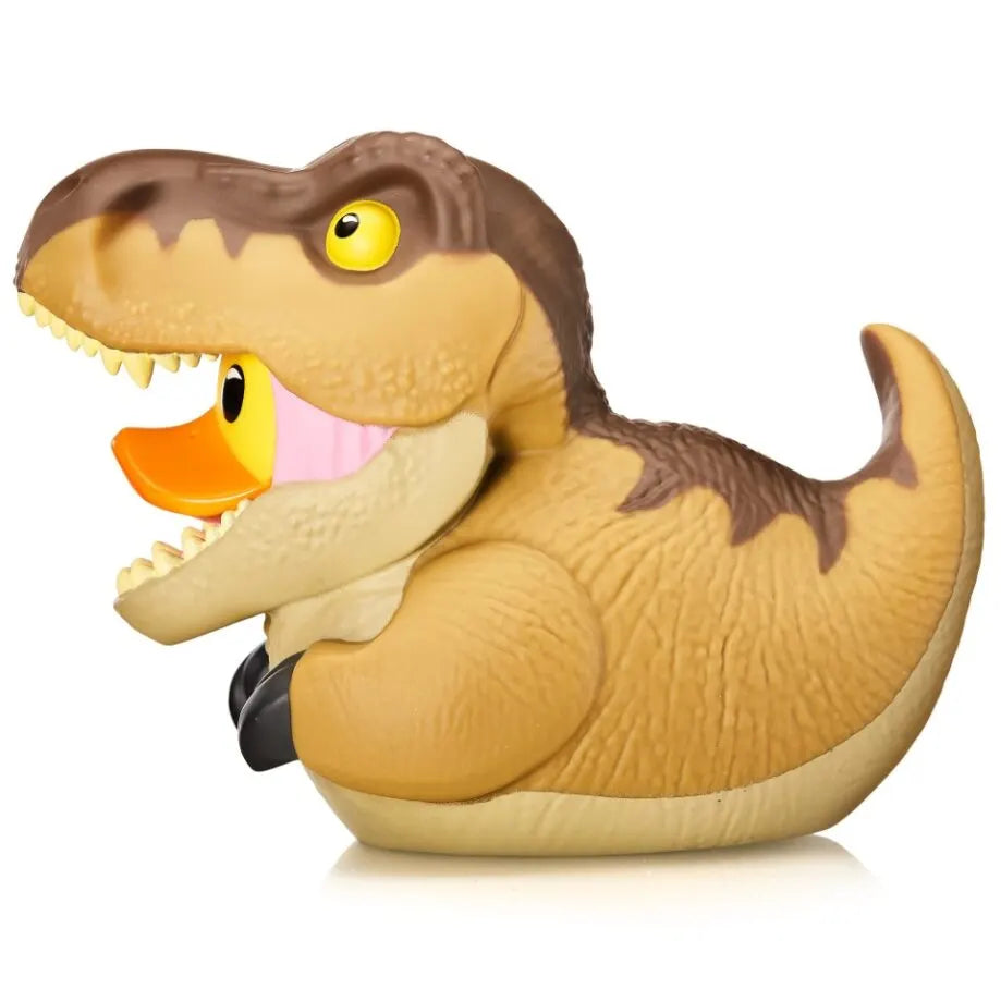 Profile shot of TUBBZ T-Rex duck collectible